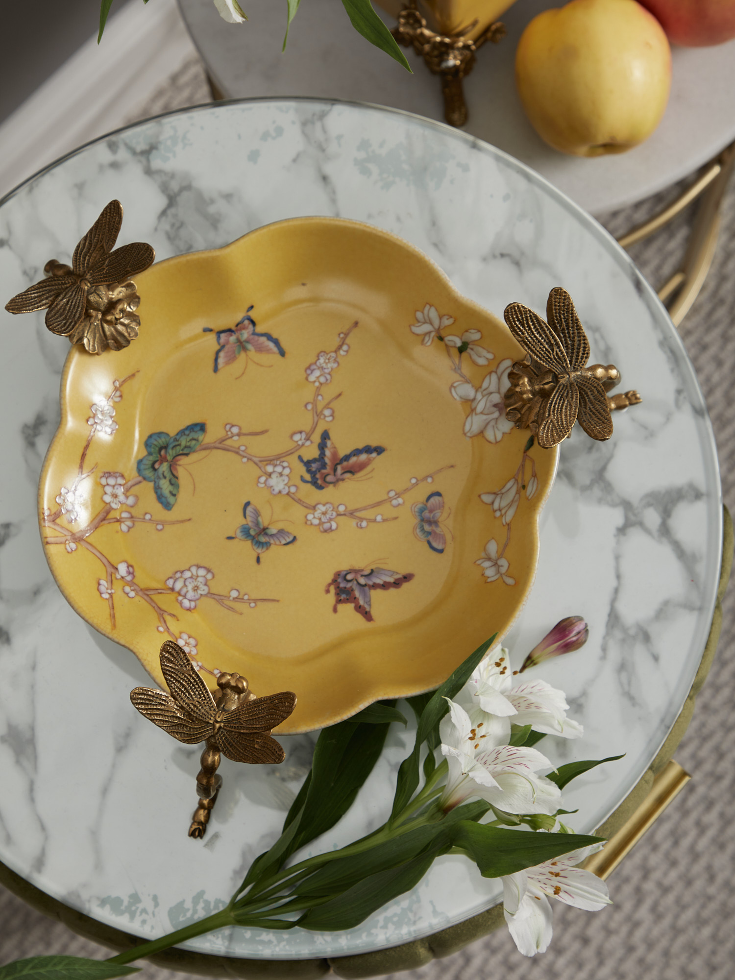 Блюдо на стрекозах Glasar 31G2414/C911EHC/HY2081