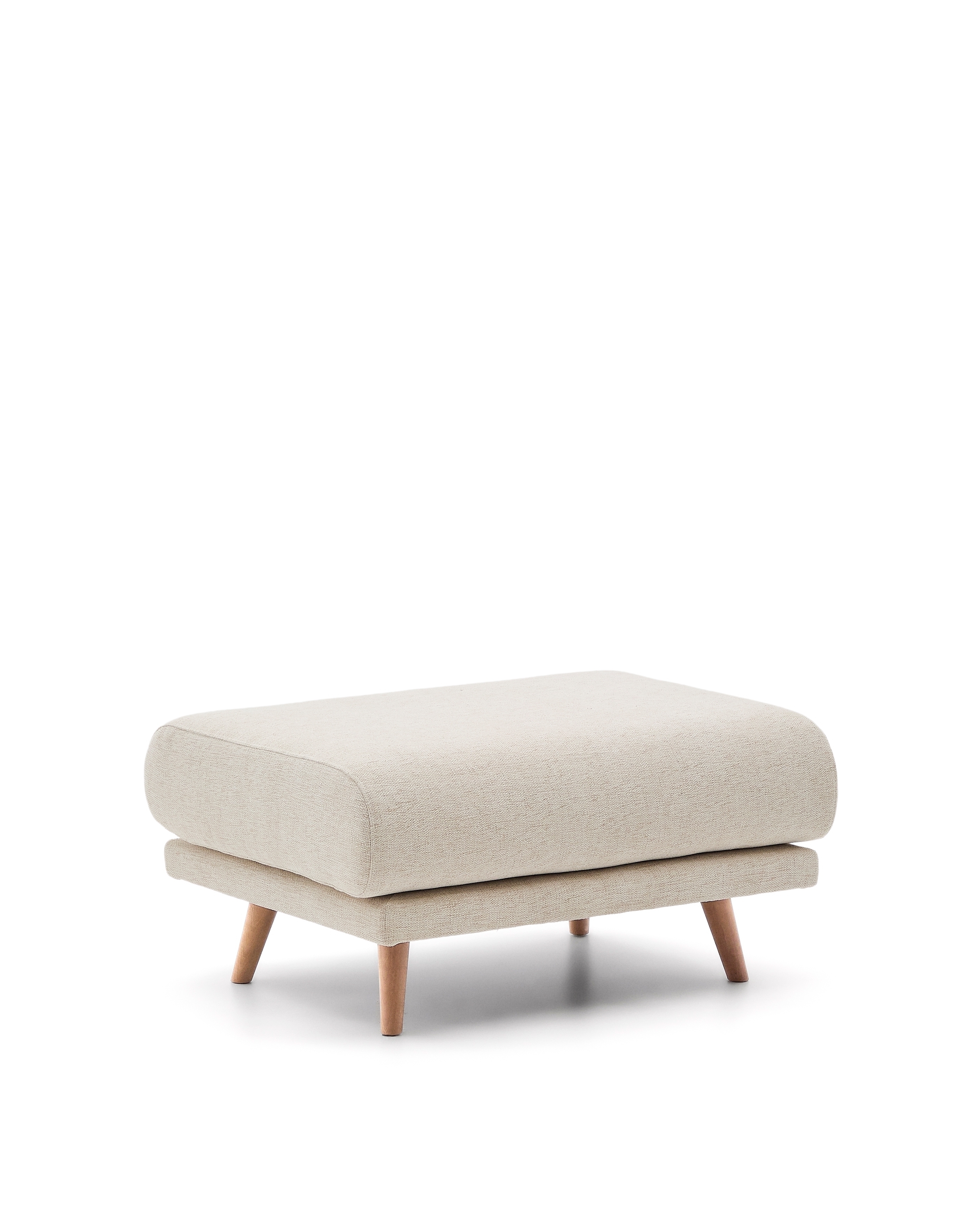 Пуф Karin из бежевого шенилла с ножками из массива бука 90 x 70 см La Forma (ex Julia Grup)