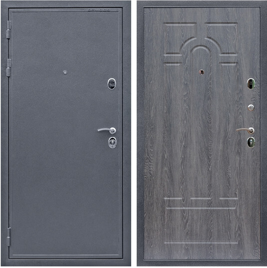 Дверь входная Graf Лондон Антик серебро / МДФ 6 мм ФЛ-58 Дуб Филадельфия графит