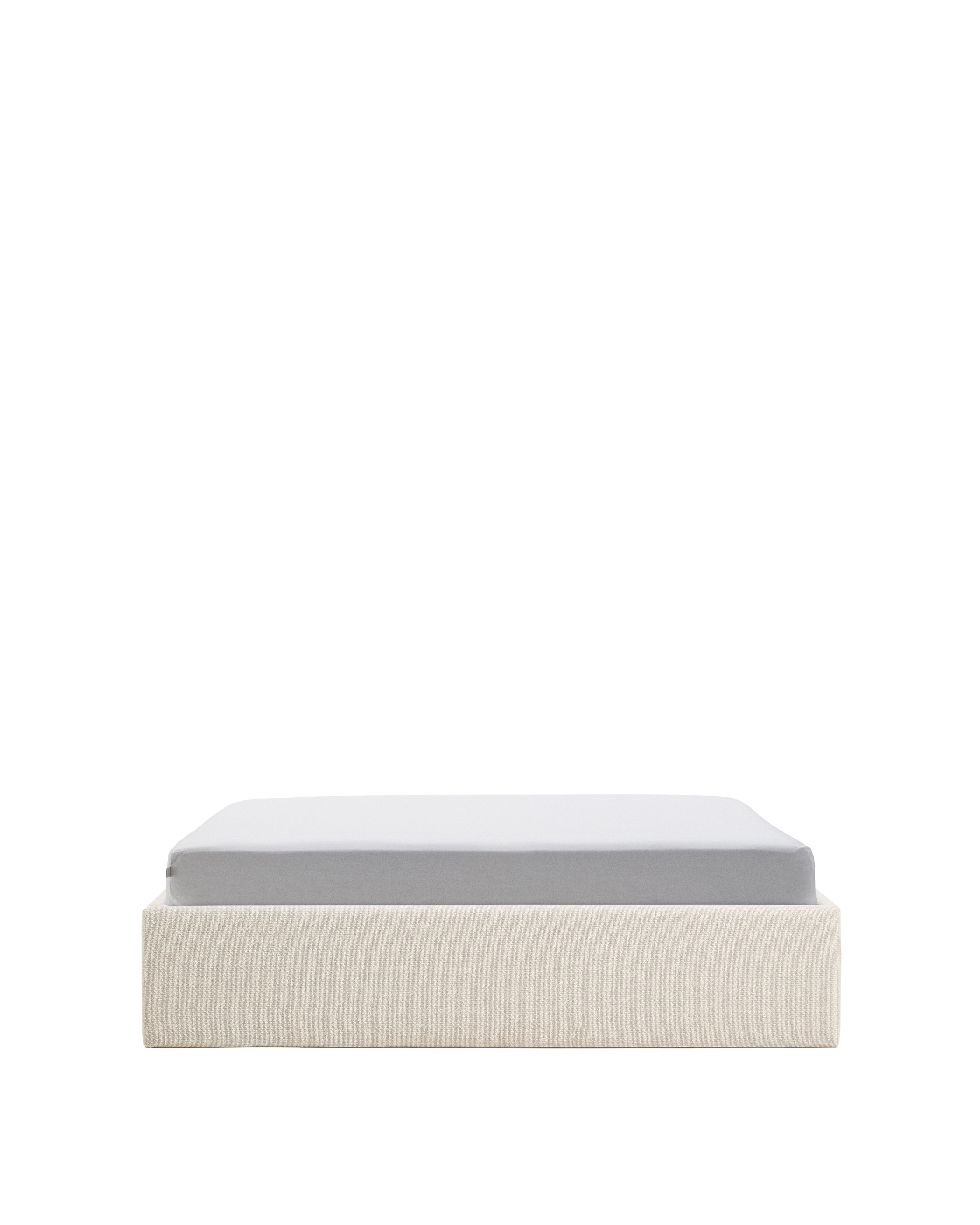 Основание кровати Nelzi из шенилла цвета экрю для матраса 150 x 200 см La Forma 463749