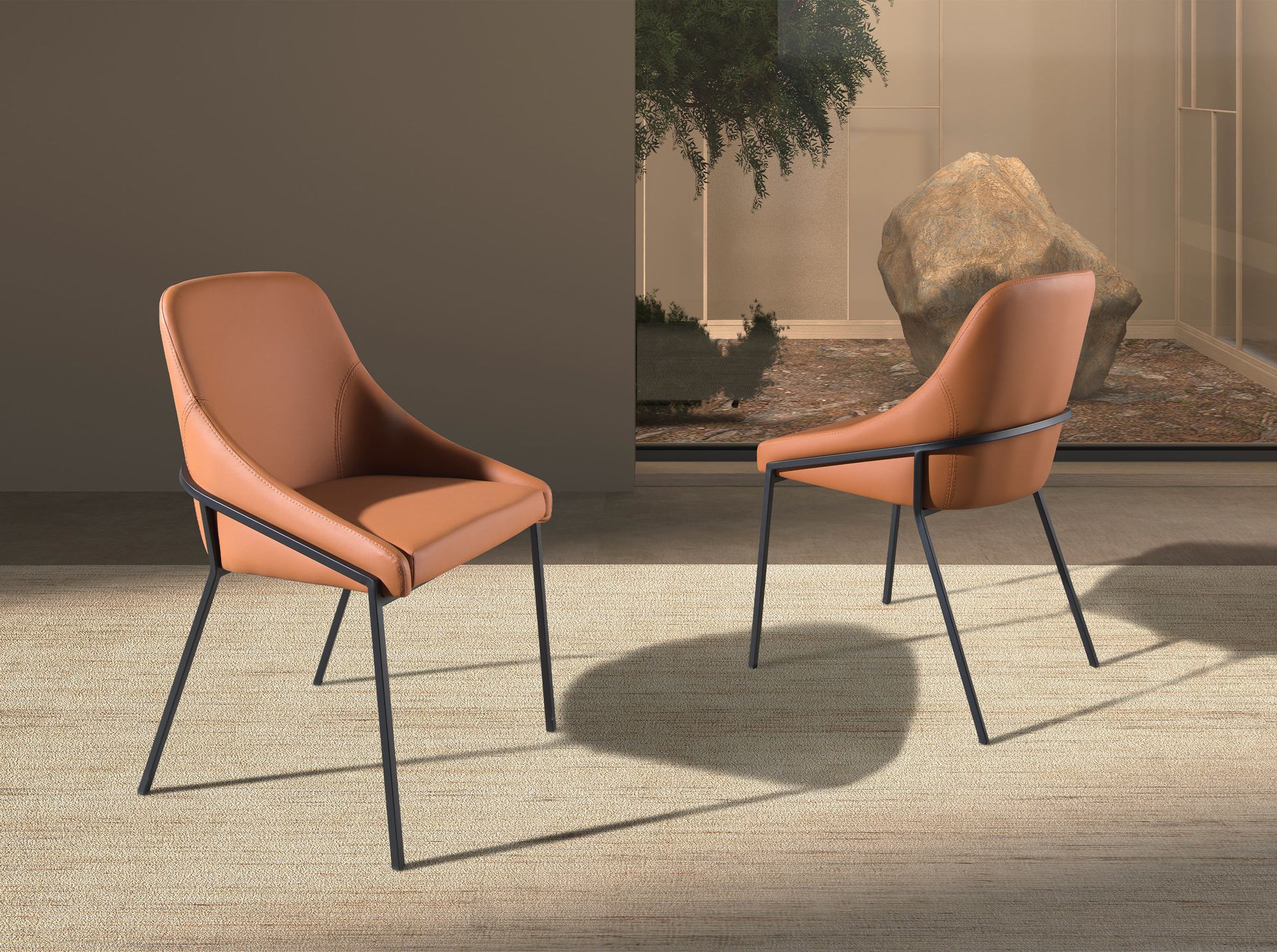 Стул 4161 из оранжевой экокожи Angel Cerda