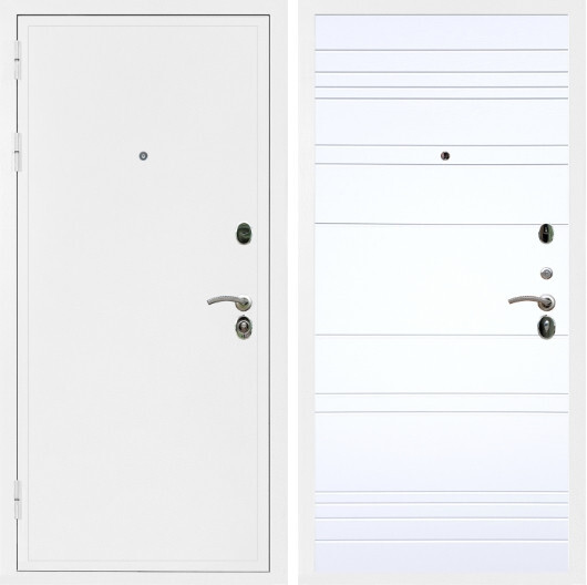 Дверь входная Graf Престиж Белая шагрень / МДФ 6 мм ФЛ Дуб кантри белый горизонт