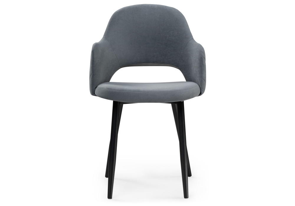 Стул Woodville Гутрид ромбы сзади без складок черный / серый 507226