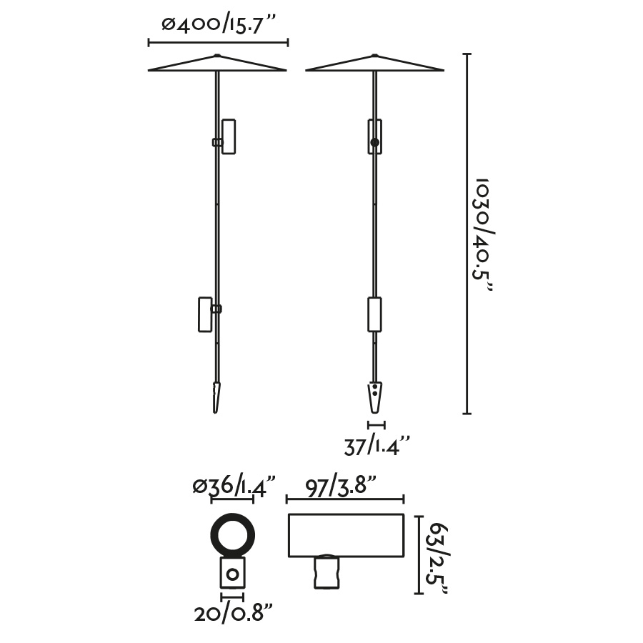 Ландшафтный светильник CLAP черный 1030 LED 2X6W 3000K 38° C/PLAT L Faro