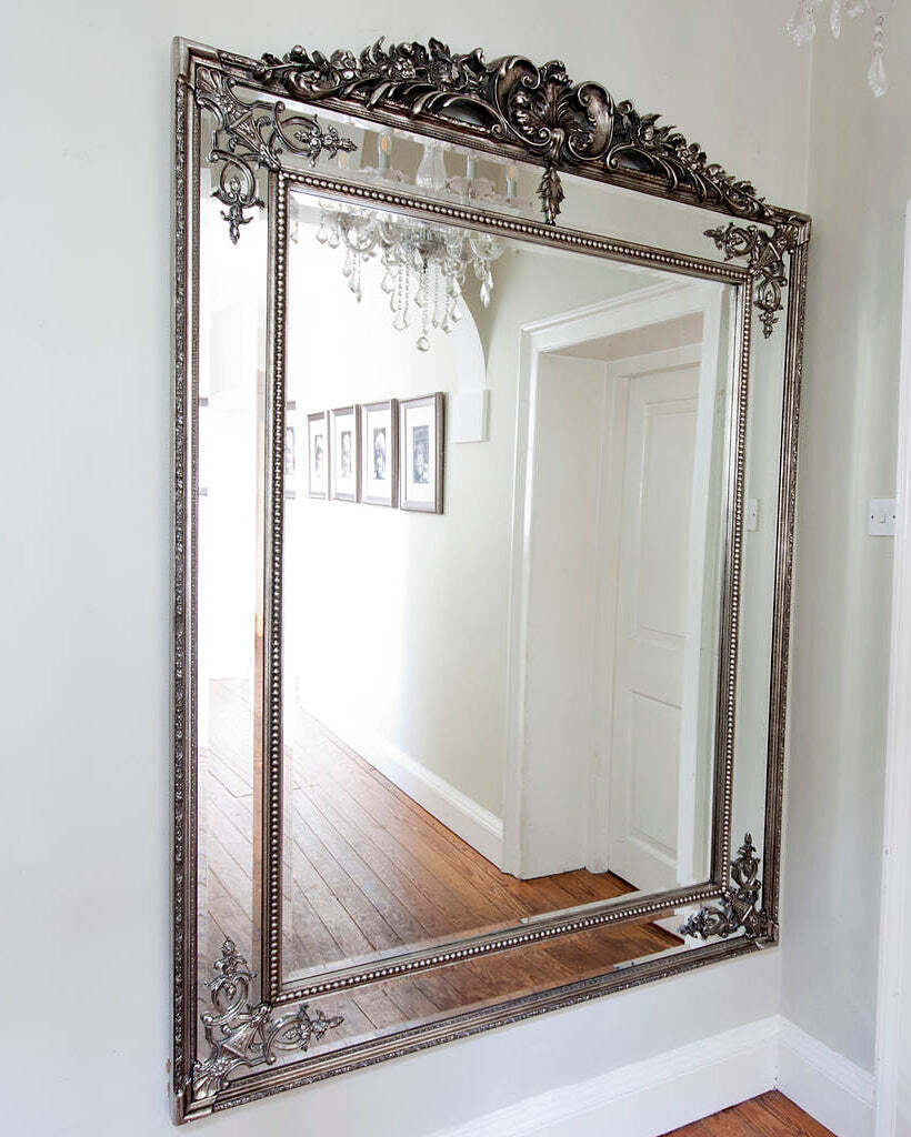 Серебряное напольное зеркало Дилан Louvre Home LH144HDS