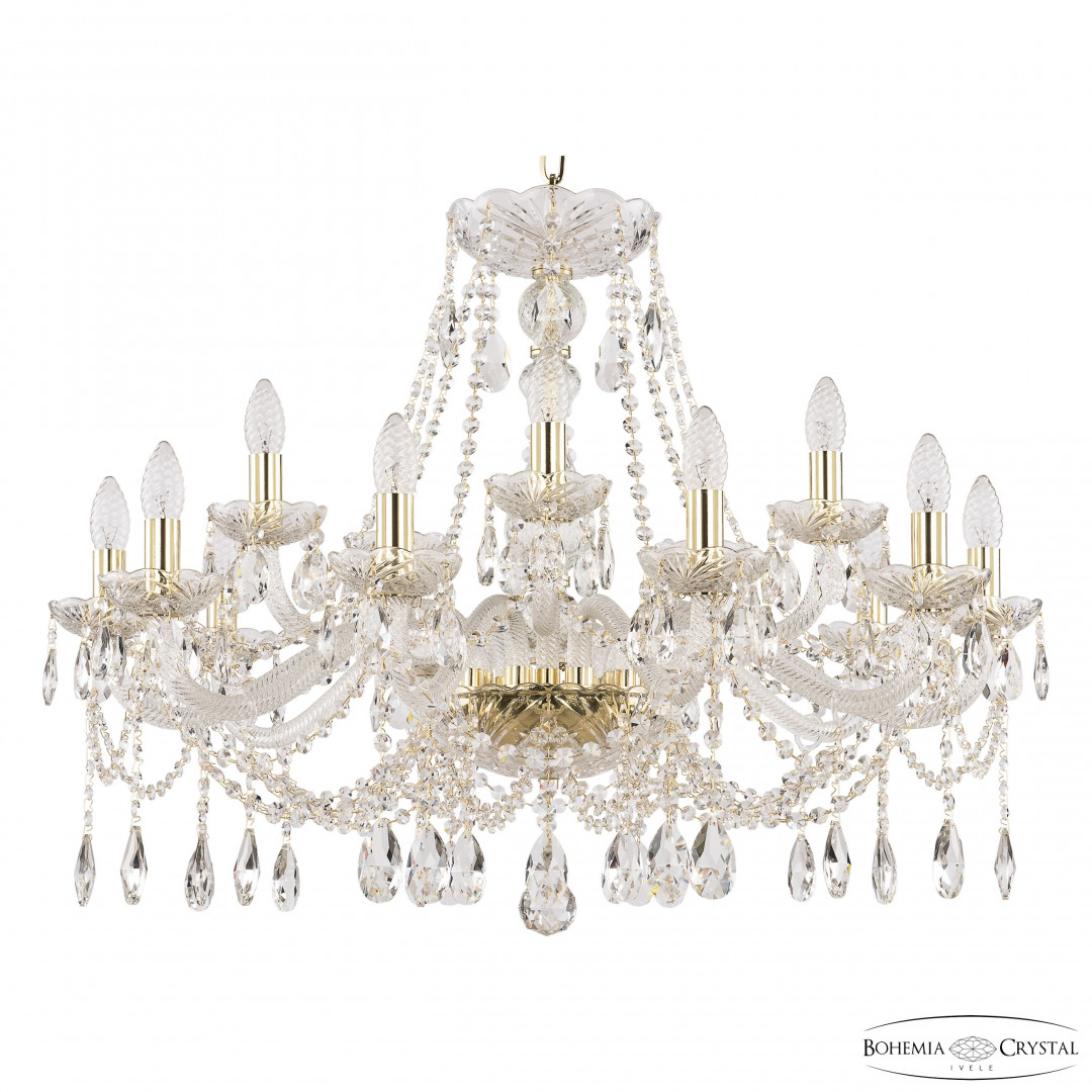 Люстра хрустальная 107/10+5/300 G Bohemia Ivele Crystal