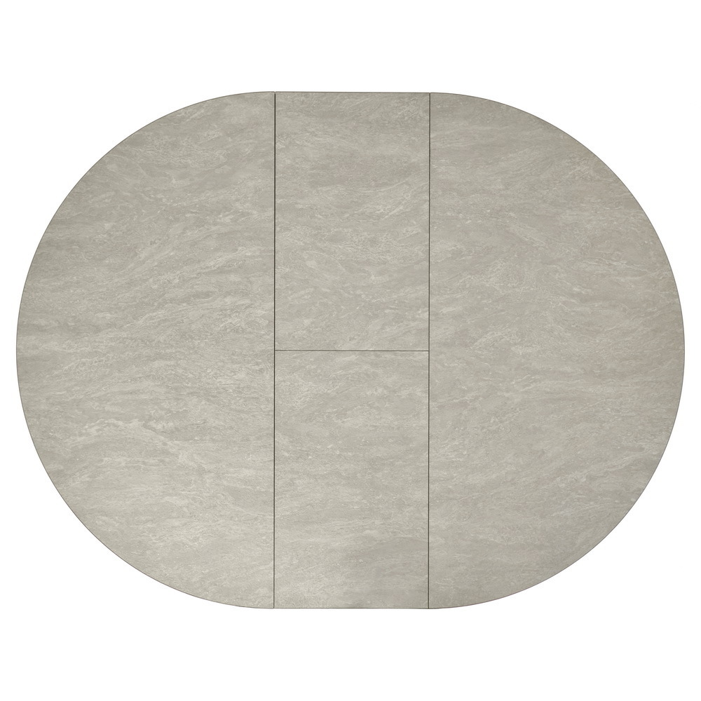 Стол Rudolf круглый раскладной 100-130x100x75см, Бетон слюда, чёрный Bradex Home RF 0302