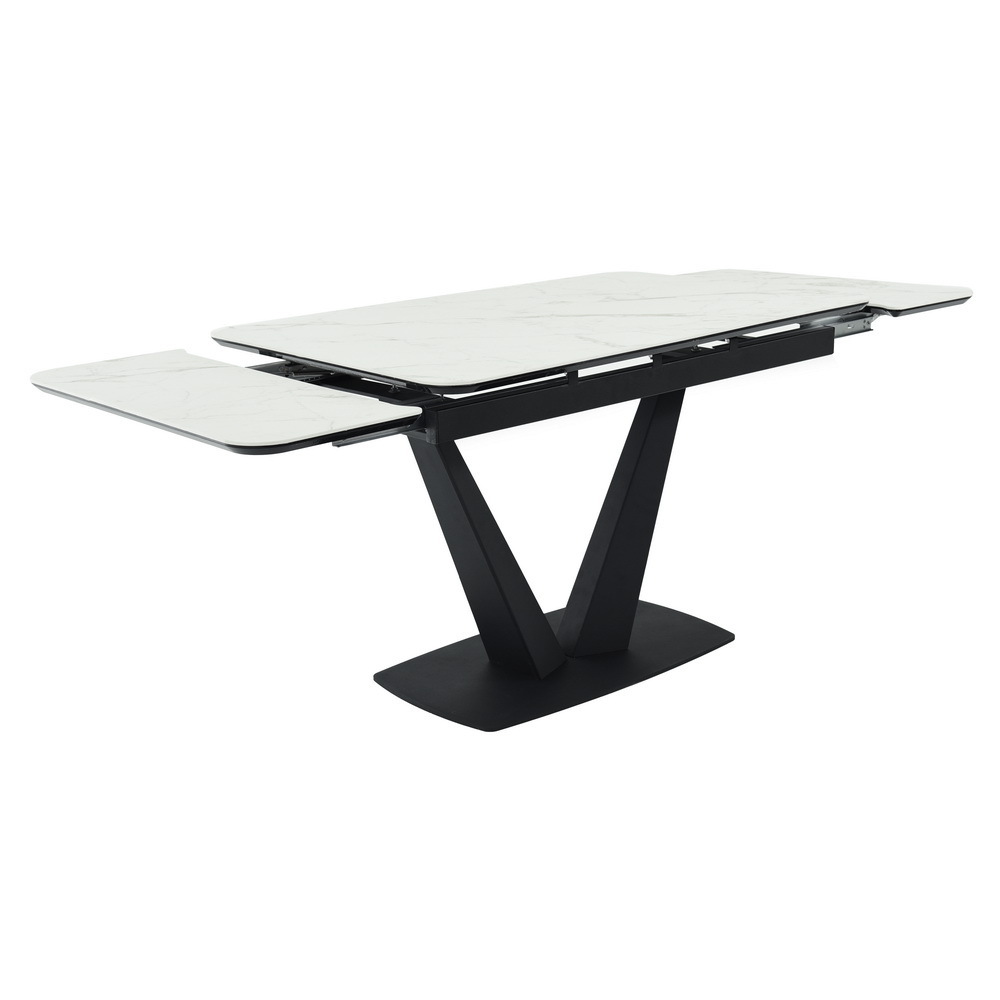 Стол Vito раскладной 120-184x80x75см, белый мрамор, чёрный Bradex Home RF 0420