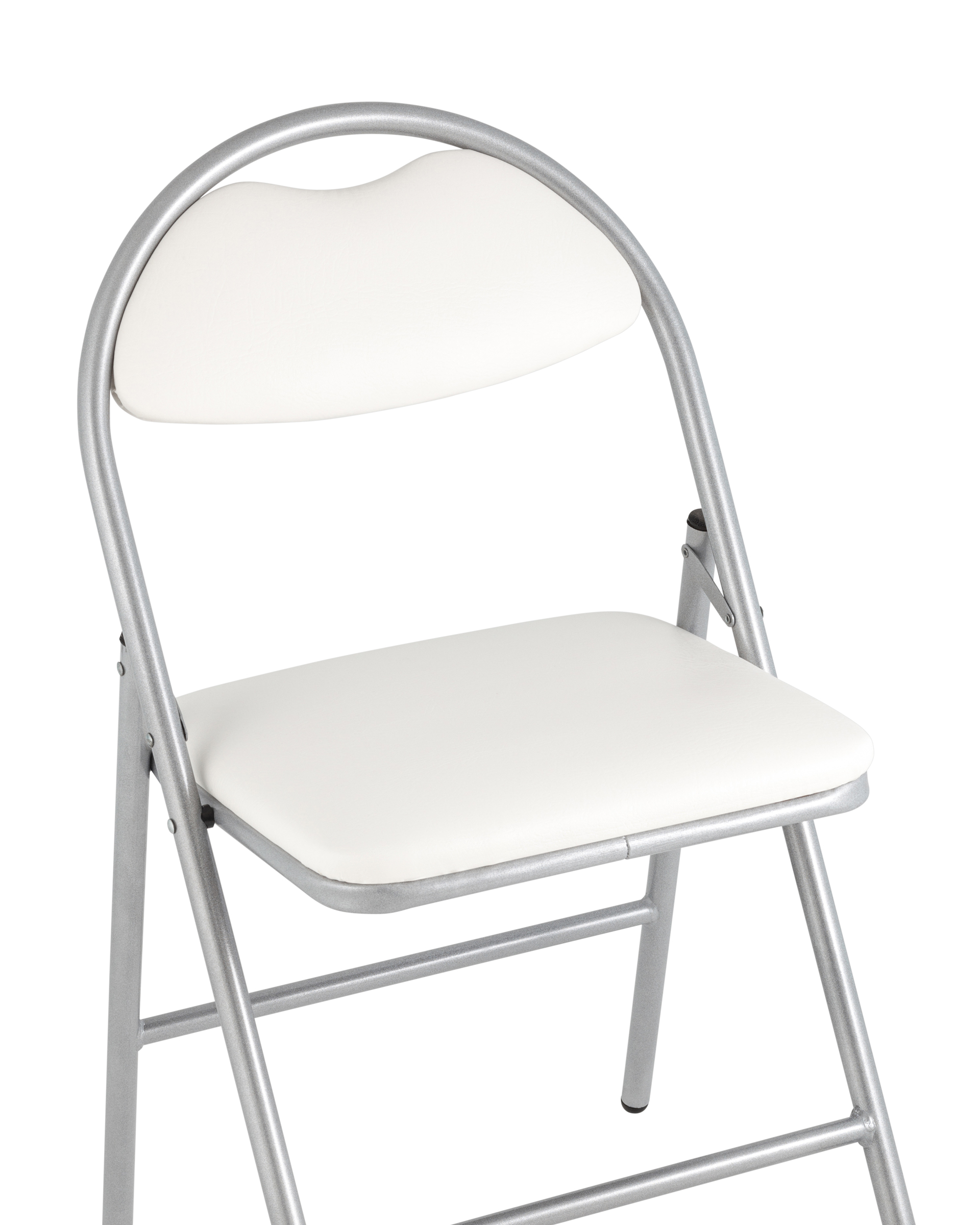 Стул складной Hagen экокожа белый каркас металлик Stool Group