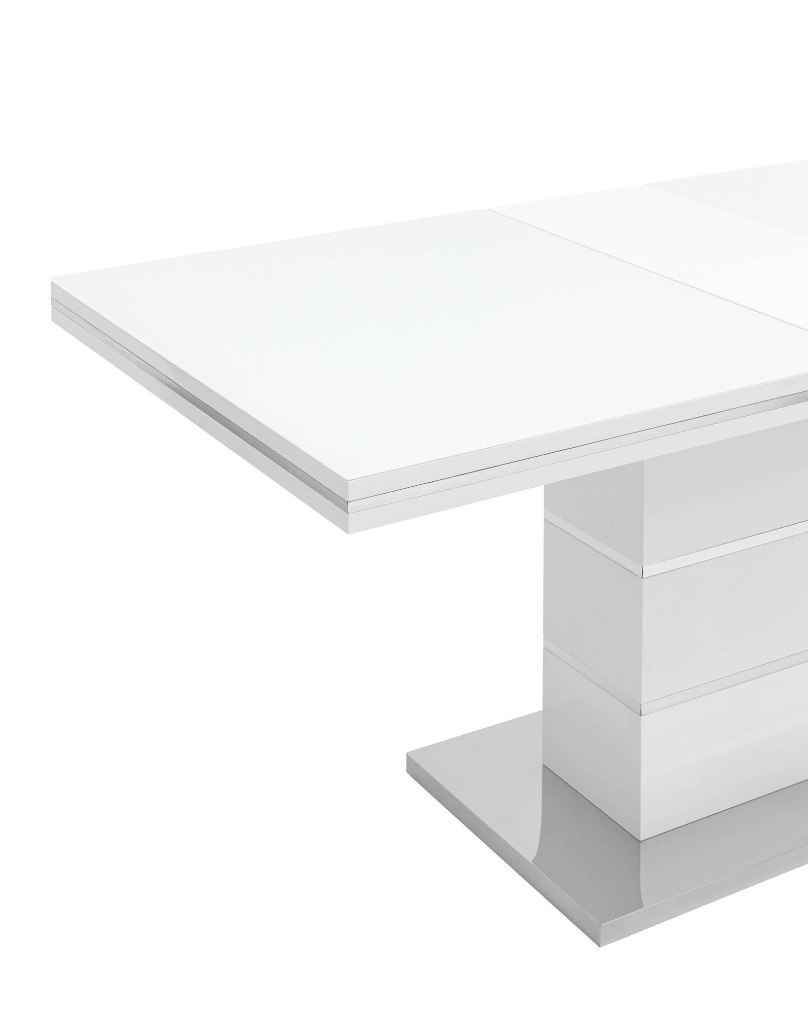 Стол обеденный Глазго раскладной 140-170*80 глянцевый белый Stool Group