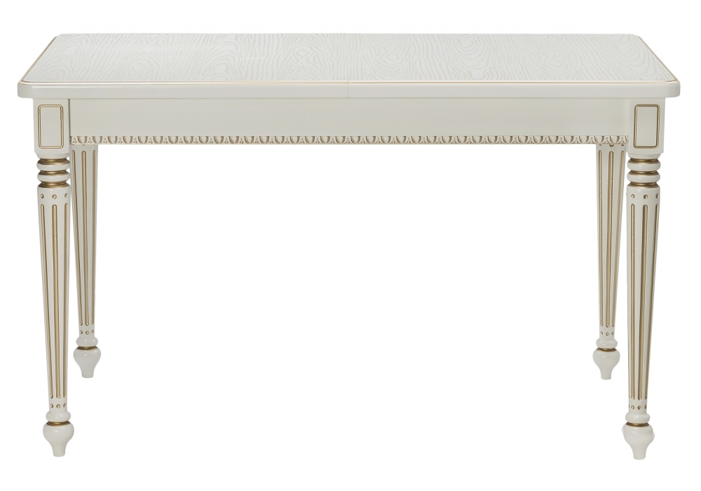 Стол деревянный Woodville Леджер слоновая кость / патина золото 438346