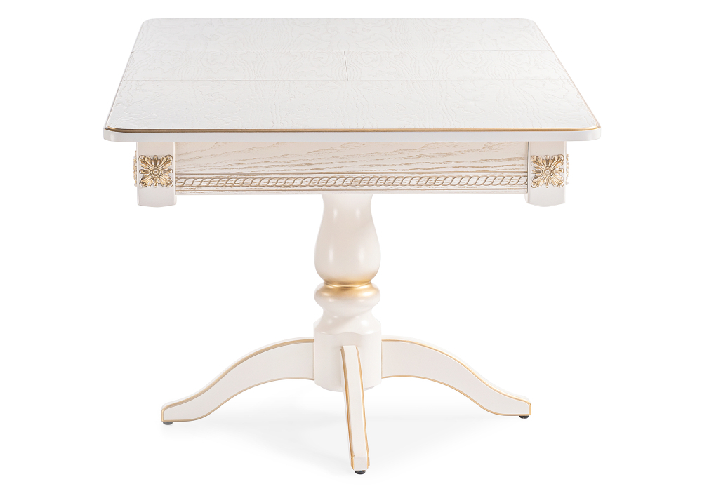 Стол деревянный Woodville Матис молочный / золото 483898