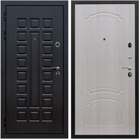 Дверь входная Graf Люксор 3К Шагрень черная / МДФ 6 мм ФЛ-140 Дуб беленый