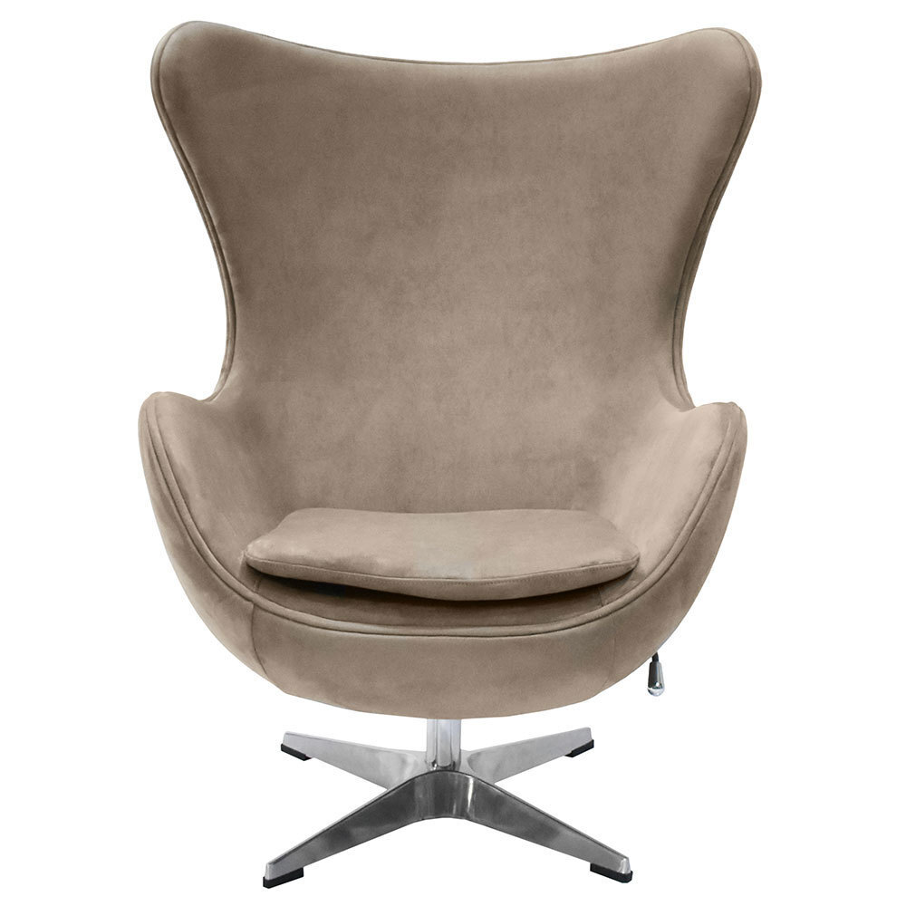 Кресло EGG CHAIR латте, искусственная замша Bradex Home FR 0647