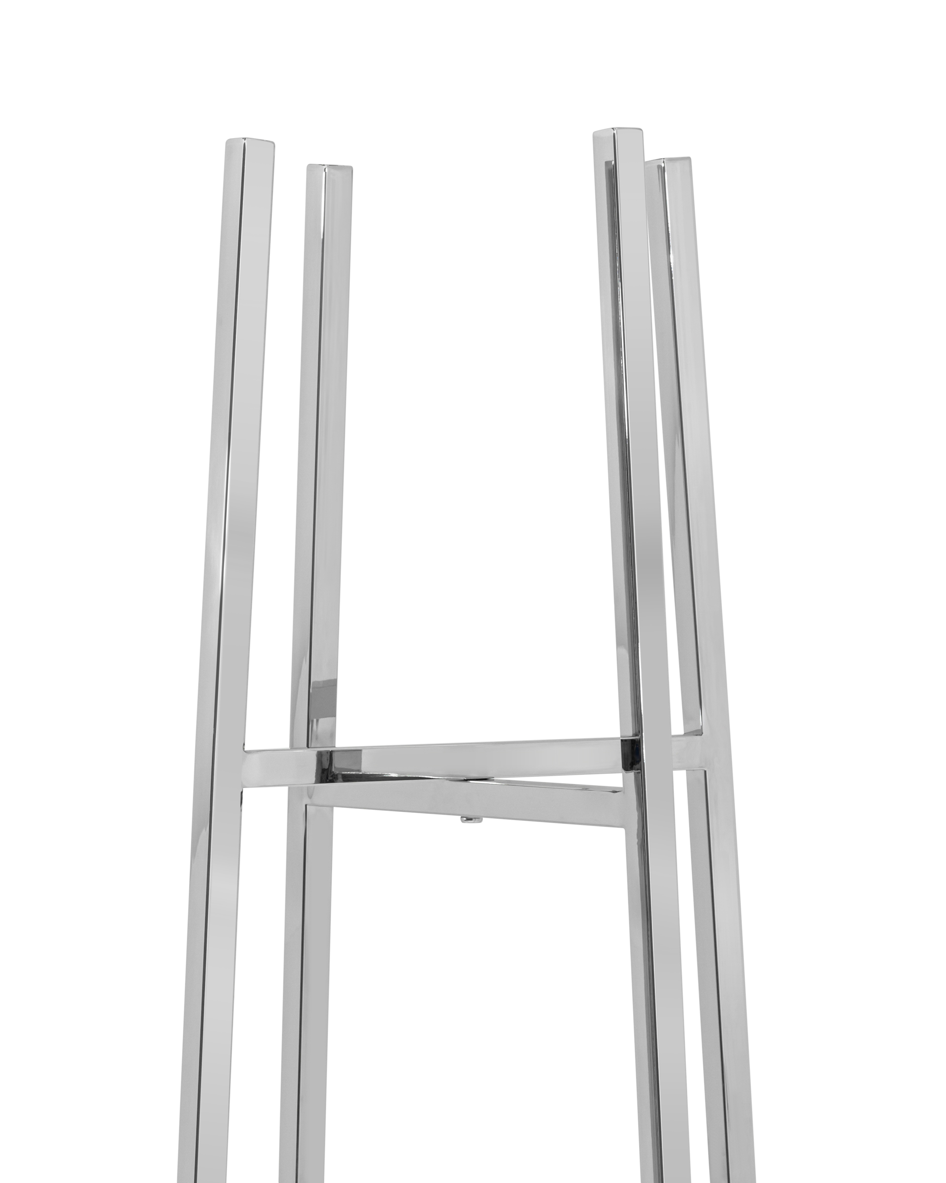 Стеллаж Ланс прозрачное стекло сталь серебро Stool Group