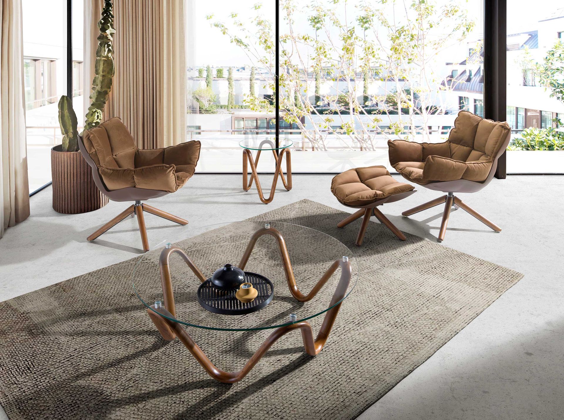 Коричневый бархатный пуфик 5105/DC1565-A-OT Angel Cerda