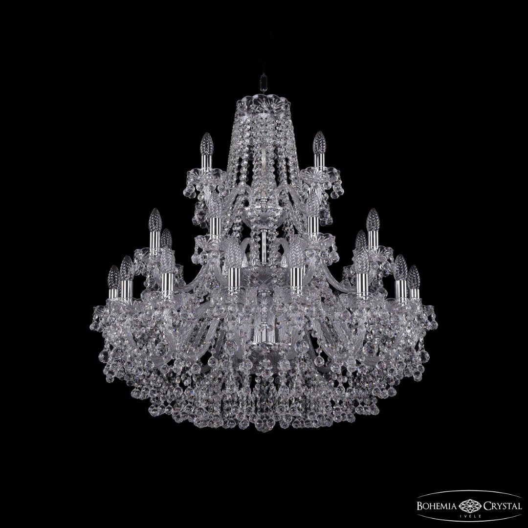 Люстра хрустальная 1409/16+8+4/300/3d Ni