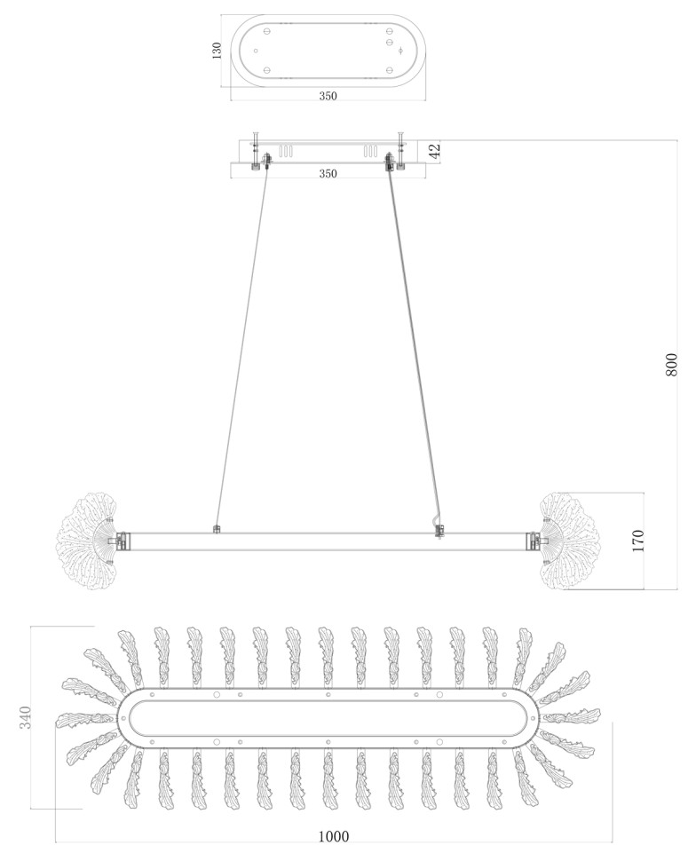 Люстра подвесная Fluorite FL1094-8PO