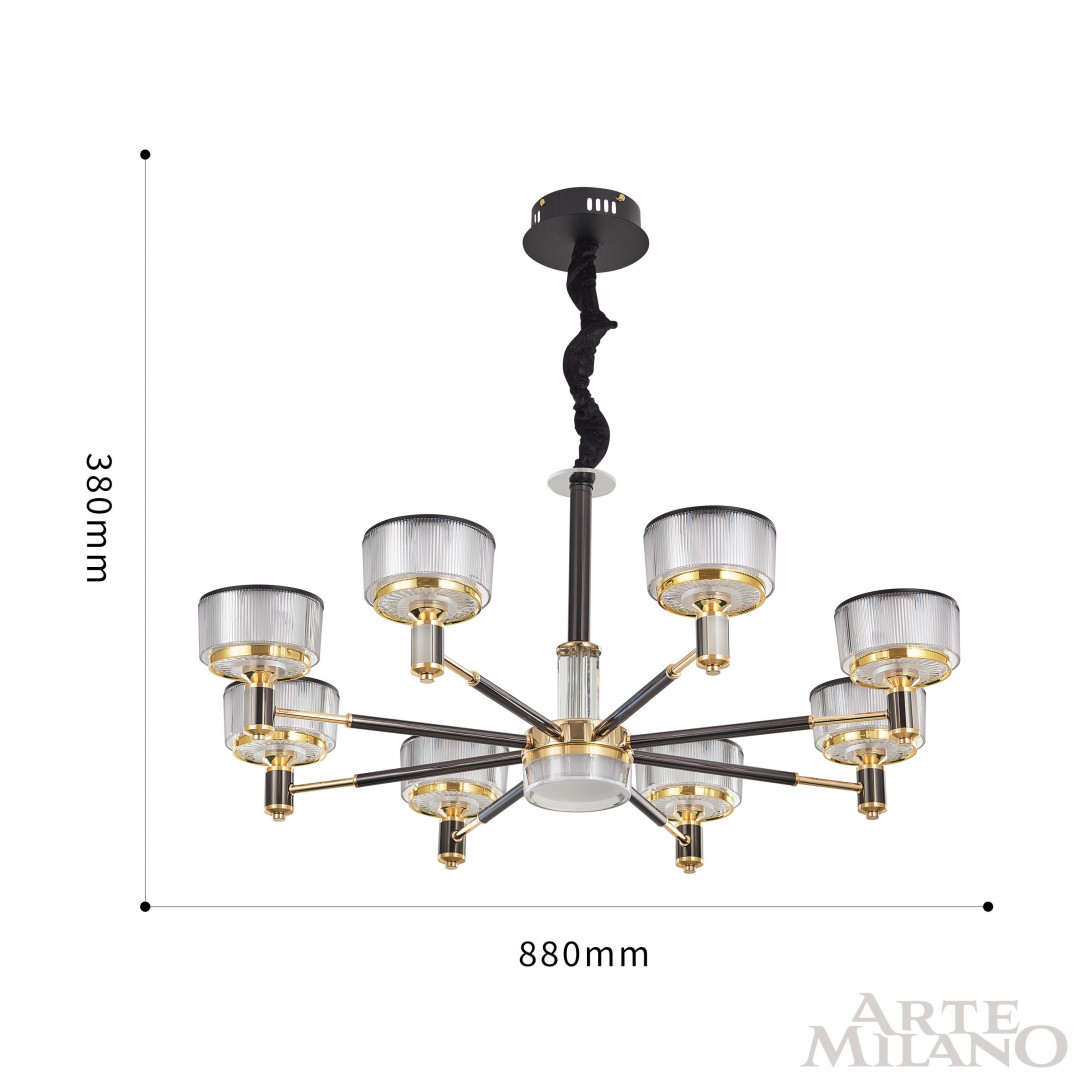 Люстра светодиодная 276210/8 BK/GD Arte Milano