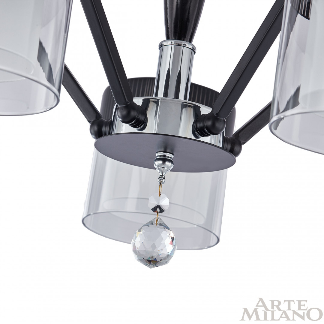 Люстра потолочная с плафонами 332646/5 CR+BK Arte Milano