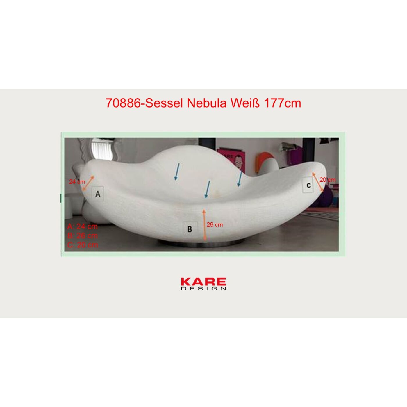 Кресло  KARE x Karim Rashid Nebula Pink 177cm KARE 40888