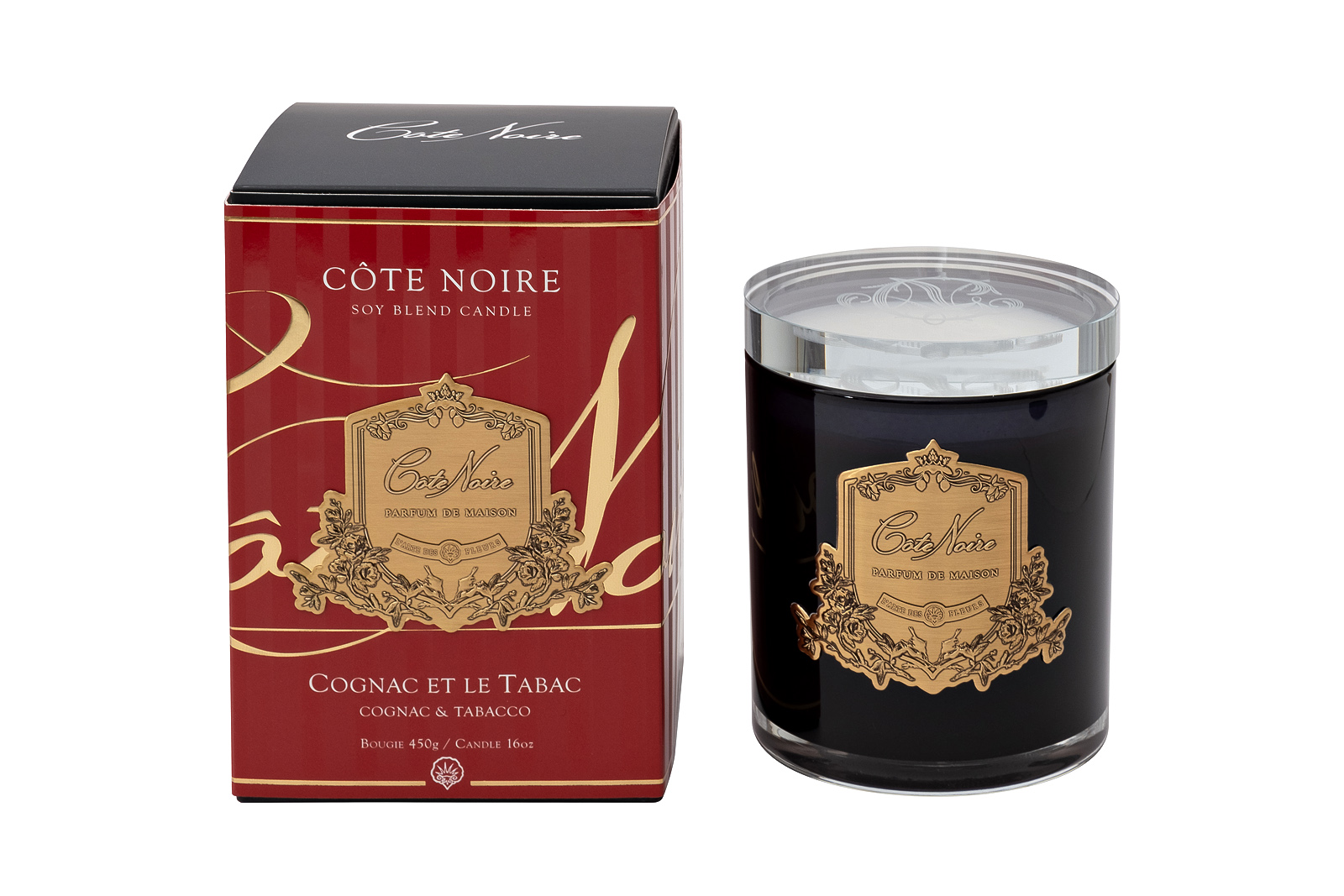 Свеча ароматическая Cognac&Tobacco в стакане в упаковке 450гр. Garda Decor 96CN-45024