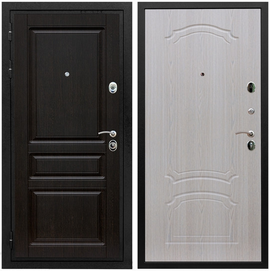 Дверь входная Graf Премиум-Н МДФ 16 мм ФЛ-243 Венге / МДФ 6 мм ФЛ-140 Дуб беленый