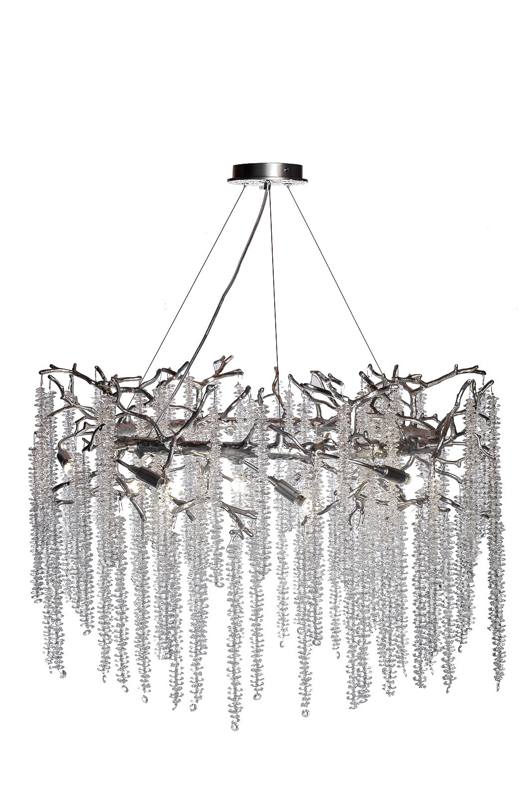 Люстра со стеклянными подвесками цвет серебро Garda Decor 86-70628