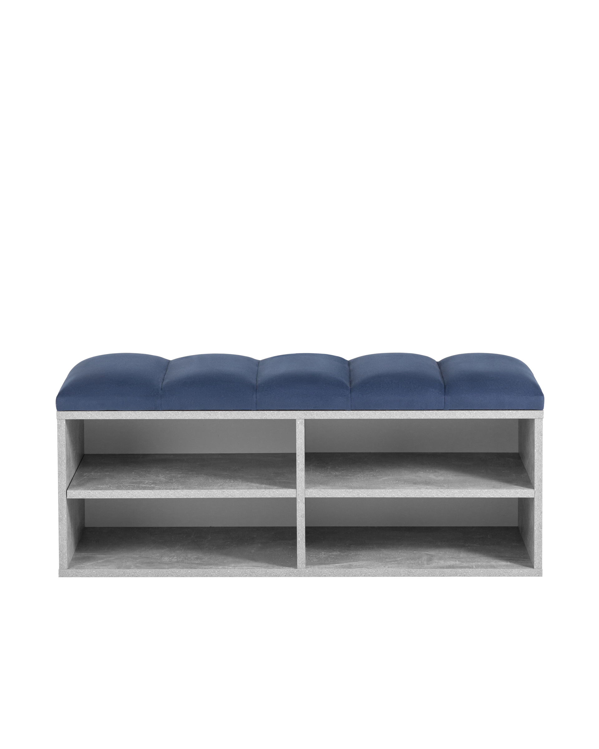 Обувница Хольст 2 серая велюр синий Stool Group