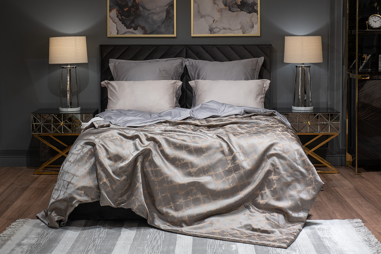 Покрывало TRENTO 260х260см серое Garda Decor 121GD-GAB1306-POKR SER