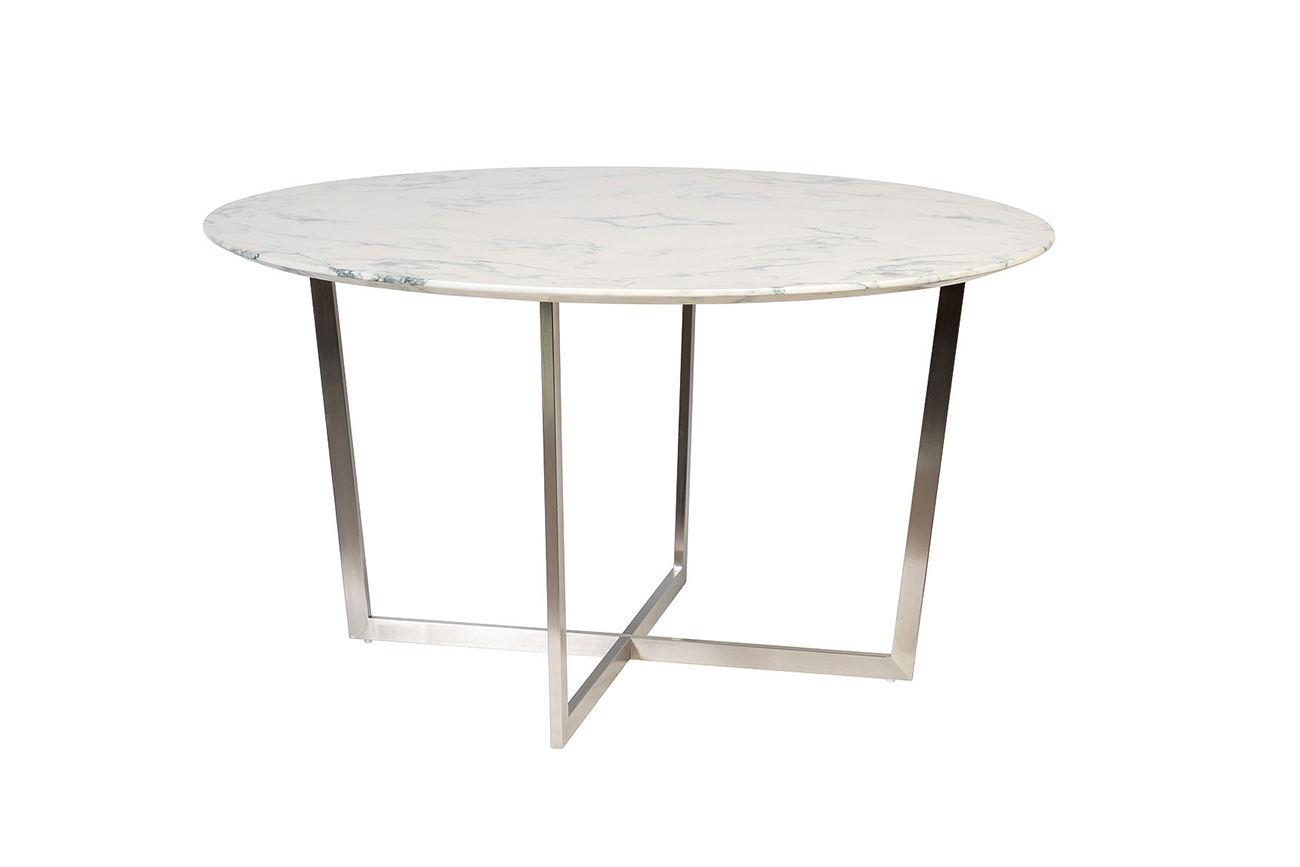 Стол обеденный Arabesco белый искусственный мрамор/хром Garda Decor 33FS-3023STOL/OB-BEL