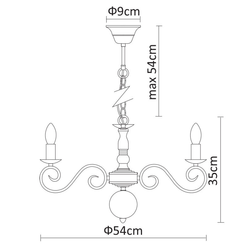 Подвесная люстра Arte Lamp A1129LM-7WH