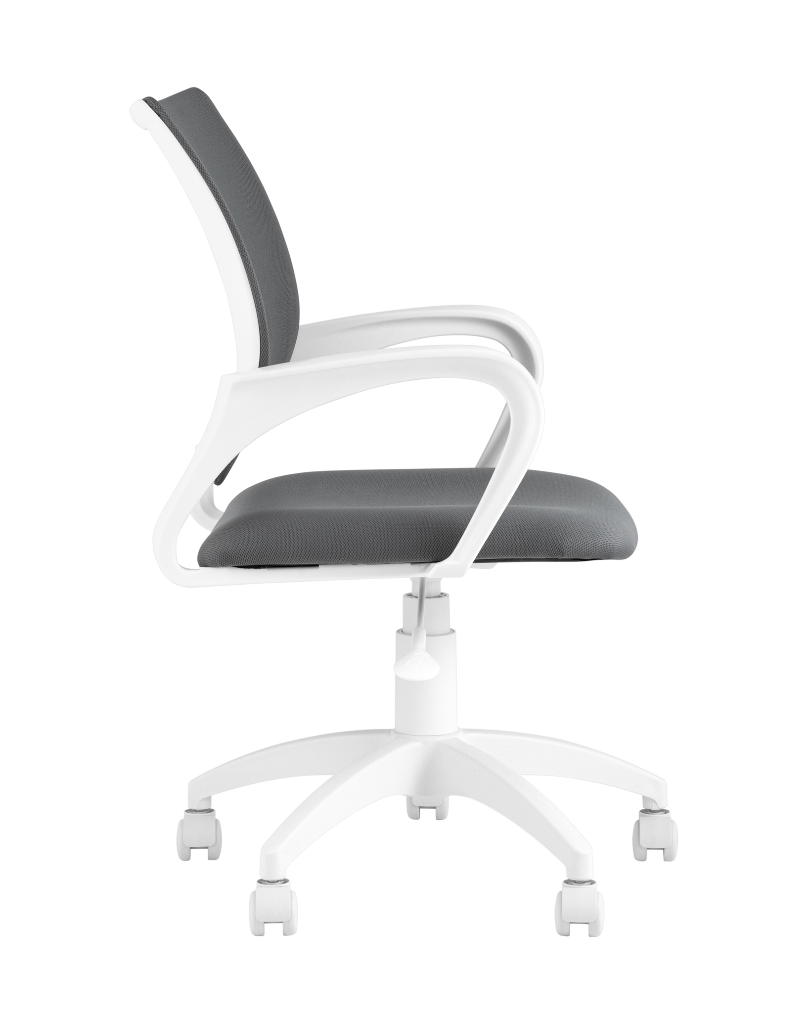 Кресло офисное Topchairs ST-BASIC-W серая ткань крестовина белый пластик Stool Group