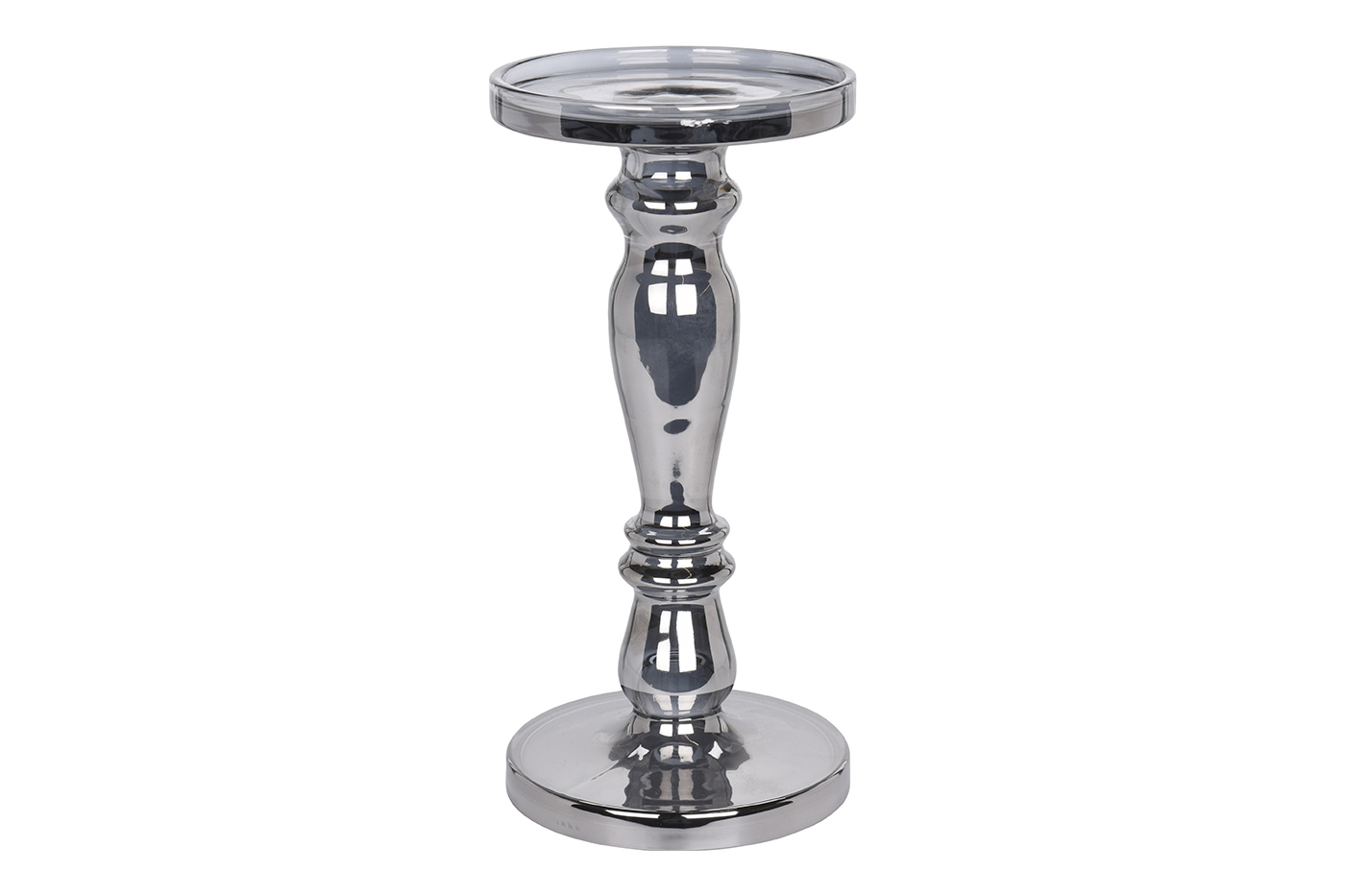 Подсвечник стеклянный дымчатый Garda Decor DP2012170