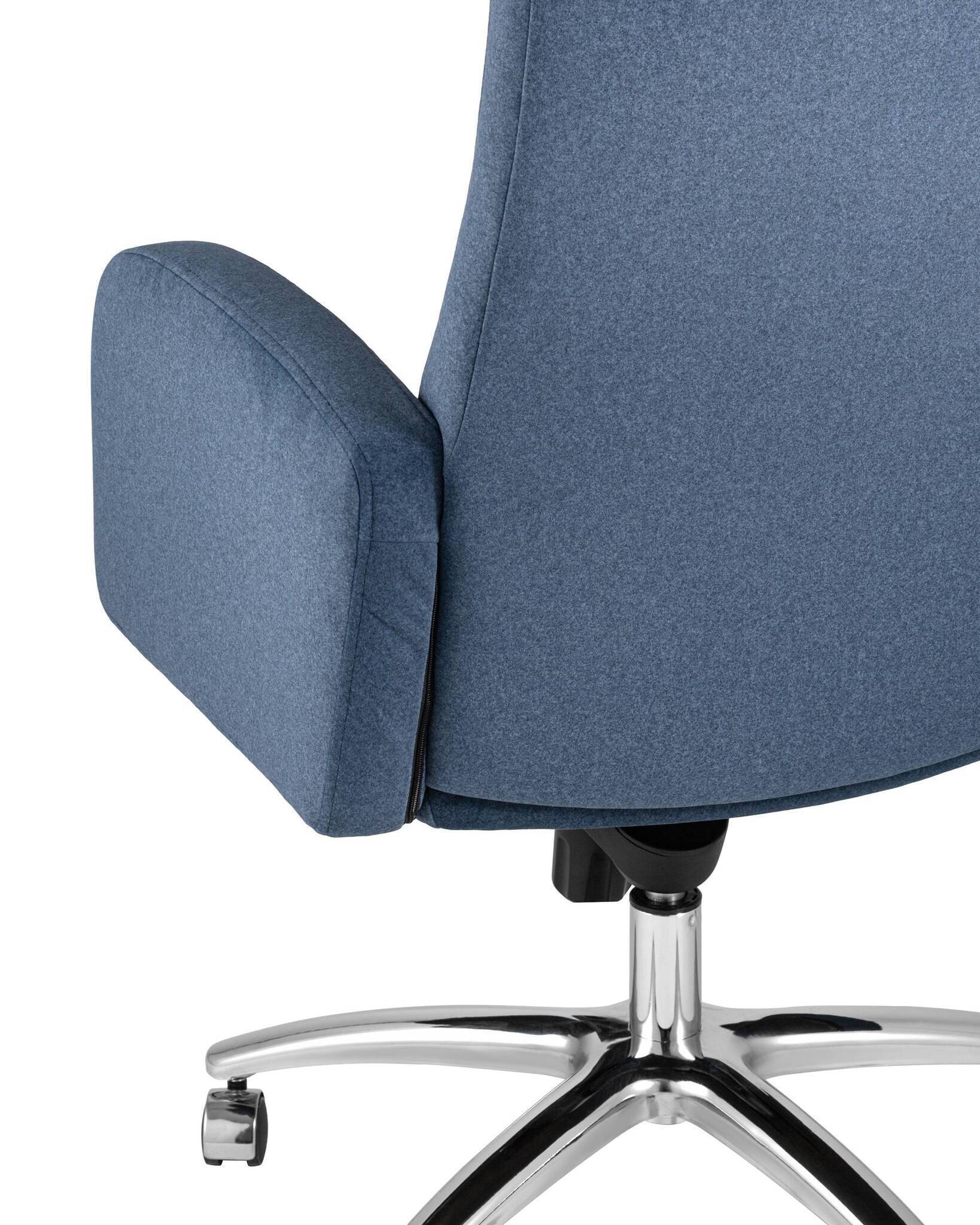 Кресло руководителя Лансет микровелюр темно-синий Stool Group