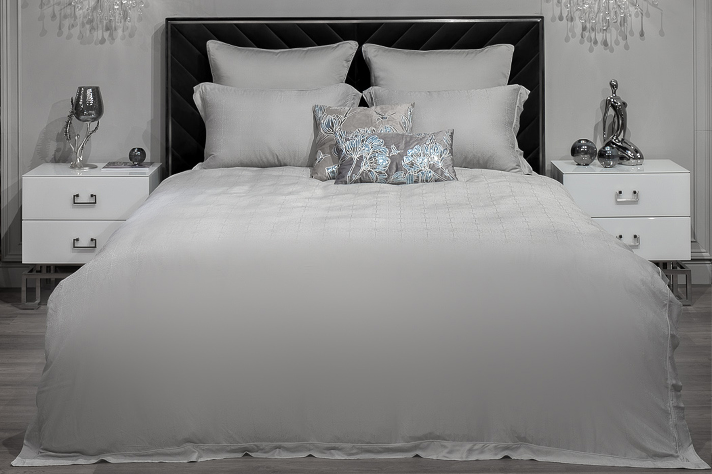 Комплект постельного белья Муар семейный бамбук оливковый Garda Decor 180JOD-18022