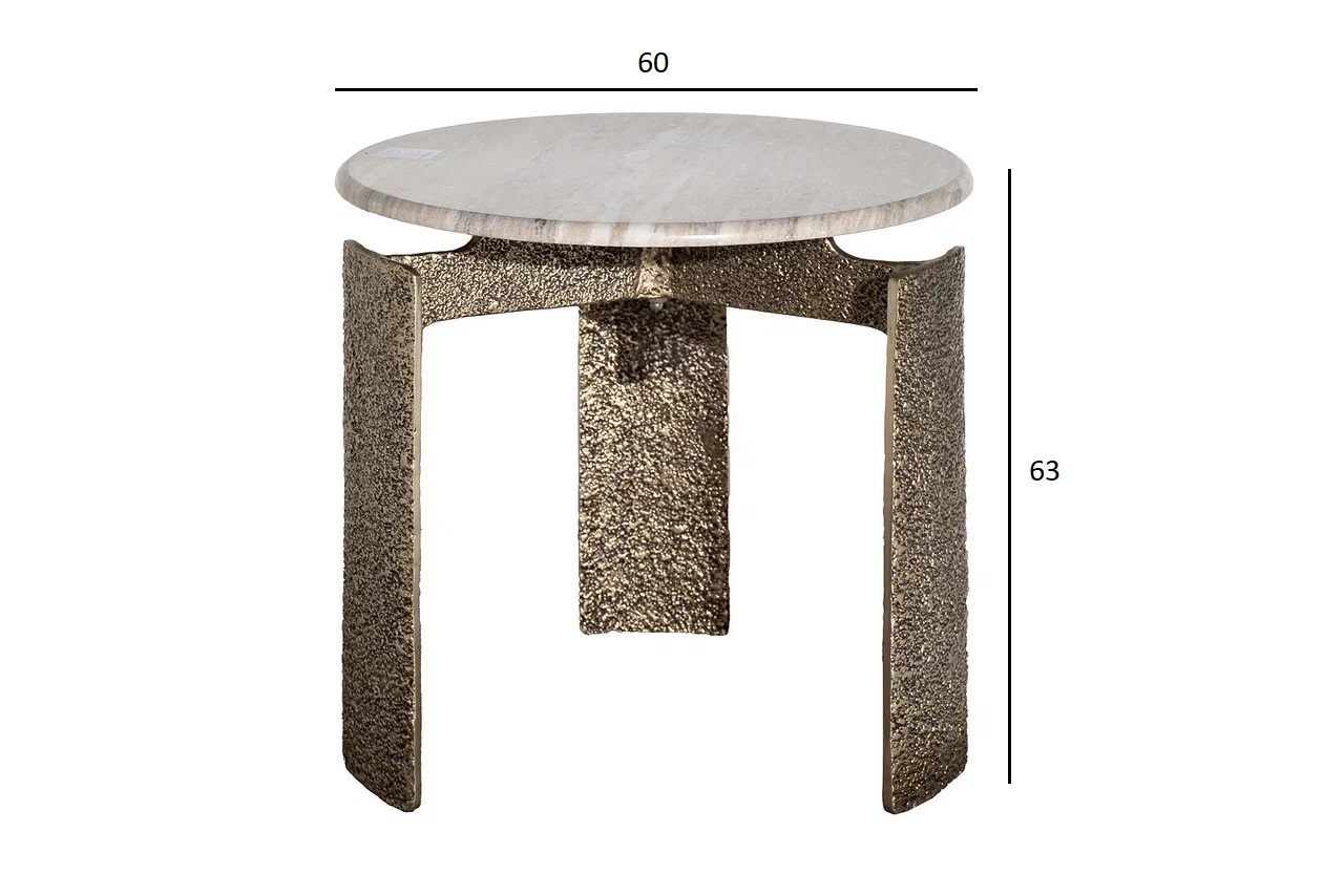 Стол журнальный мраморный d60*63 Garda Decor 69-23305