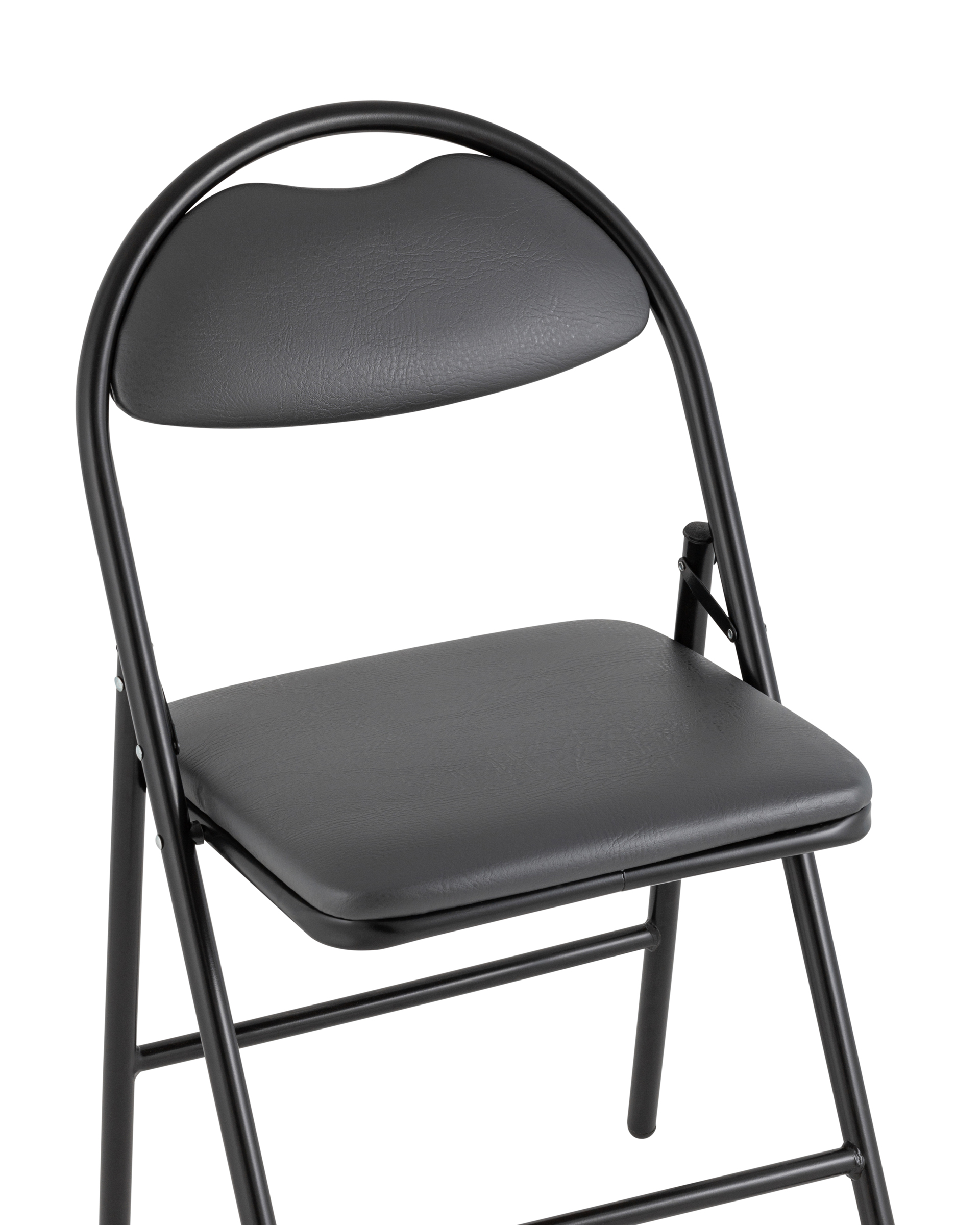 Стул складной Hagen экокожа серый каркас черный Stool Group