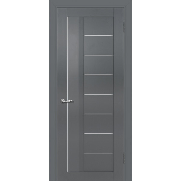 Межкомнатная дверь Graf PSC-17 белый сатинат Графит (2000 х 600)