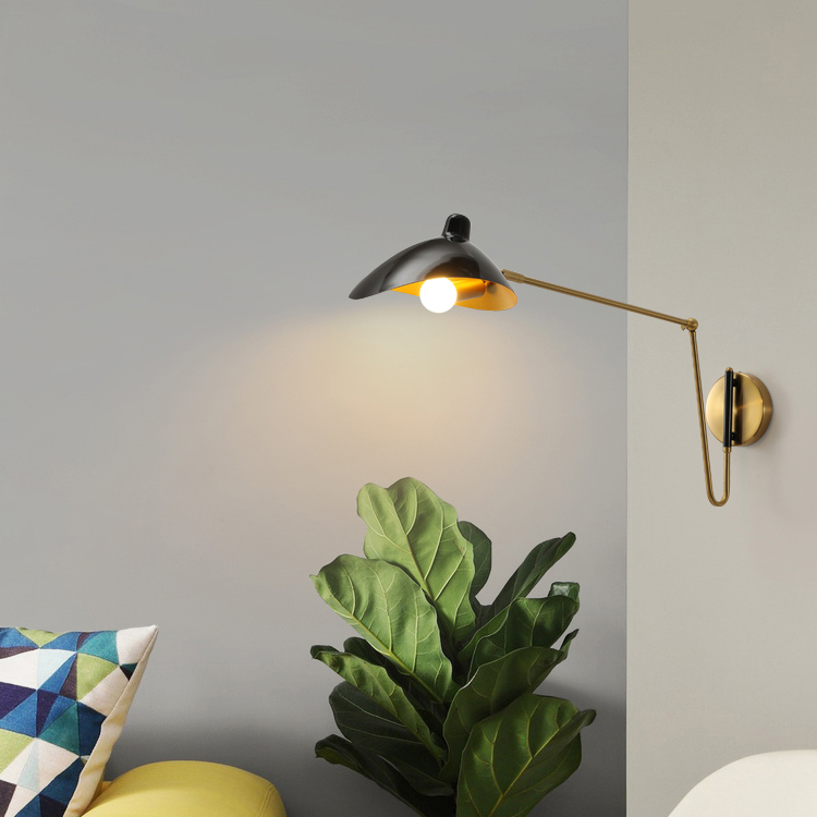 Настенный светильник HILDBORG L65 Brass Black Glossy by ImperiumLoft