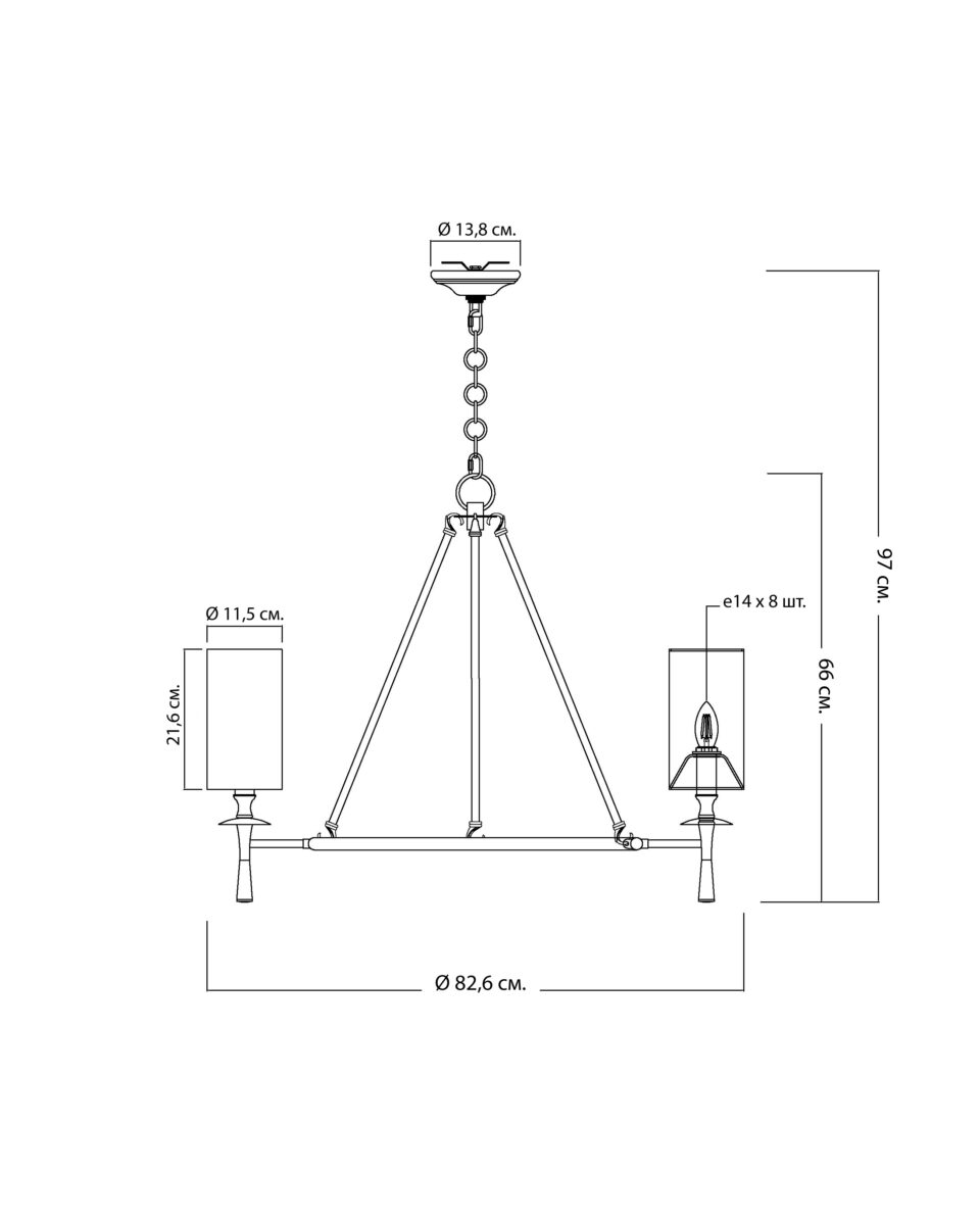 Чёрная люстра Валенте Louvre Home LHLCH300124XNP