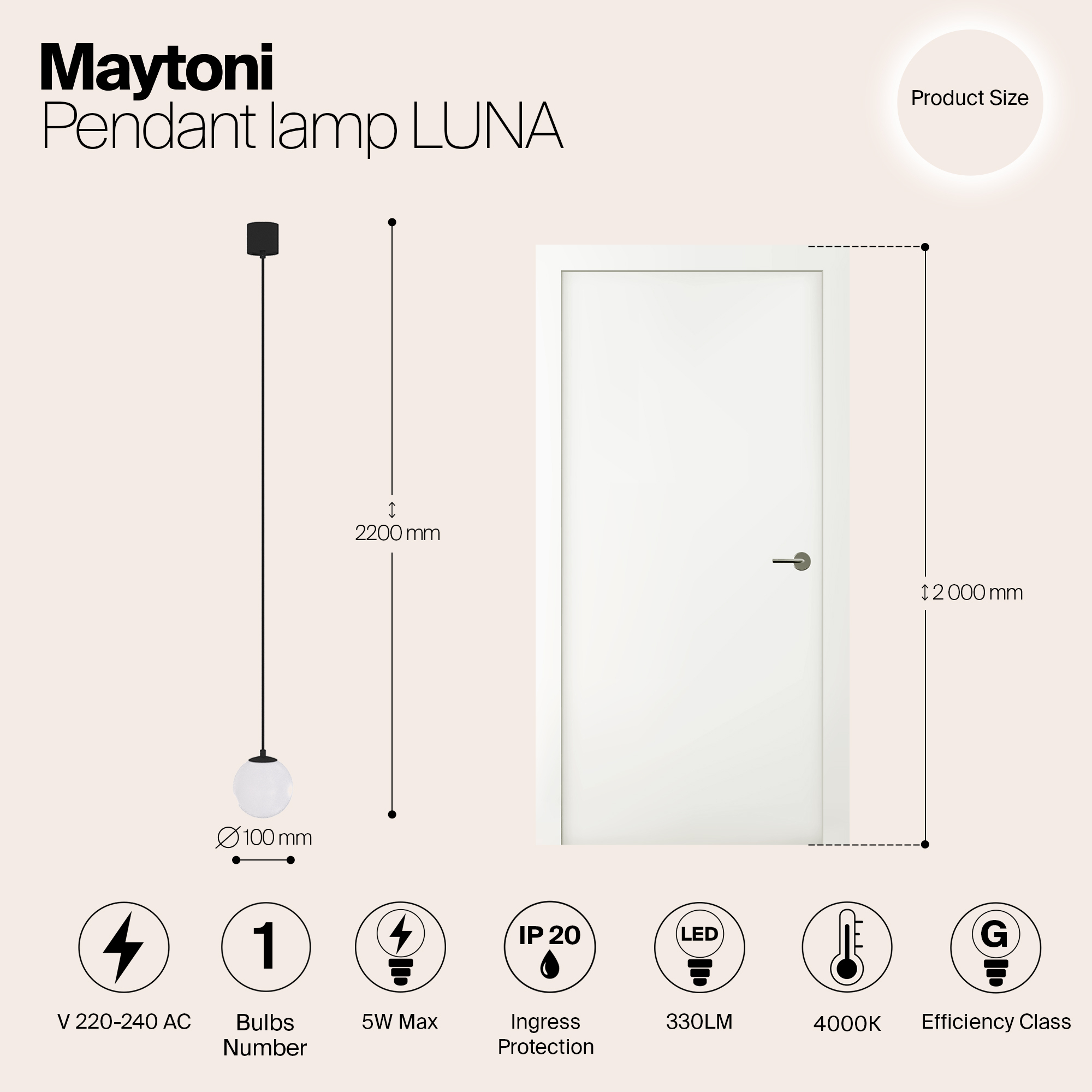 Подвесной светильник Technical P039PL-5W4K-10-B