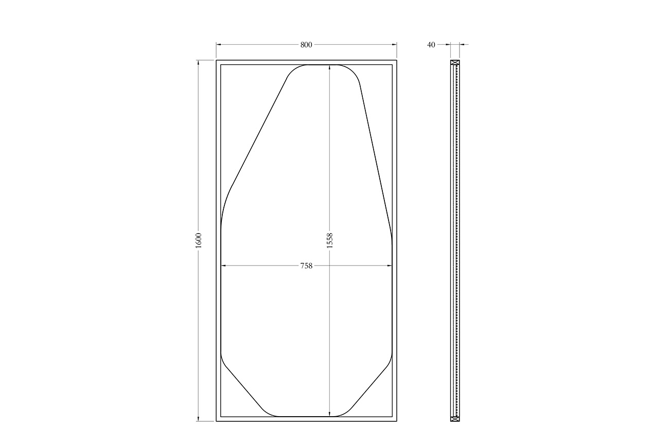 Зеркало напольное абстрактной формы Garda Decor KFG206