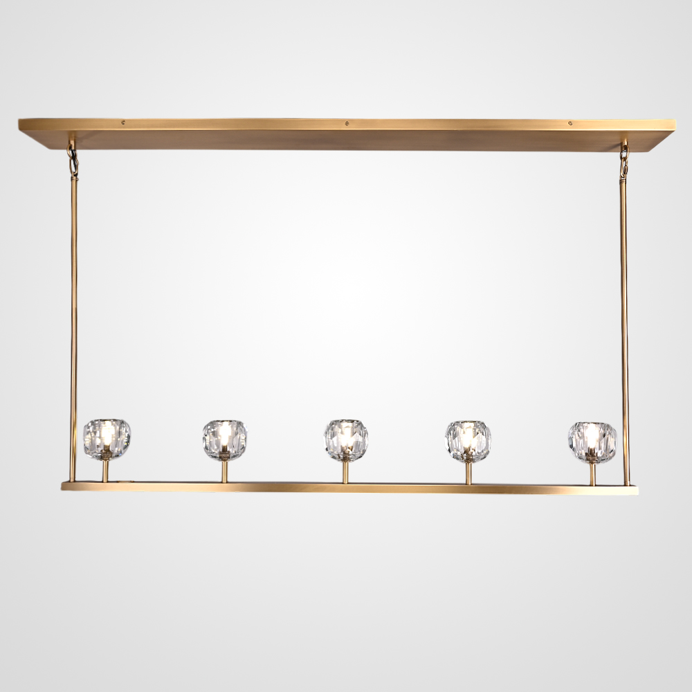 Люстра RH Boule De Cristal Linear Chandelier 5 Bronze by ImperiumLoft