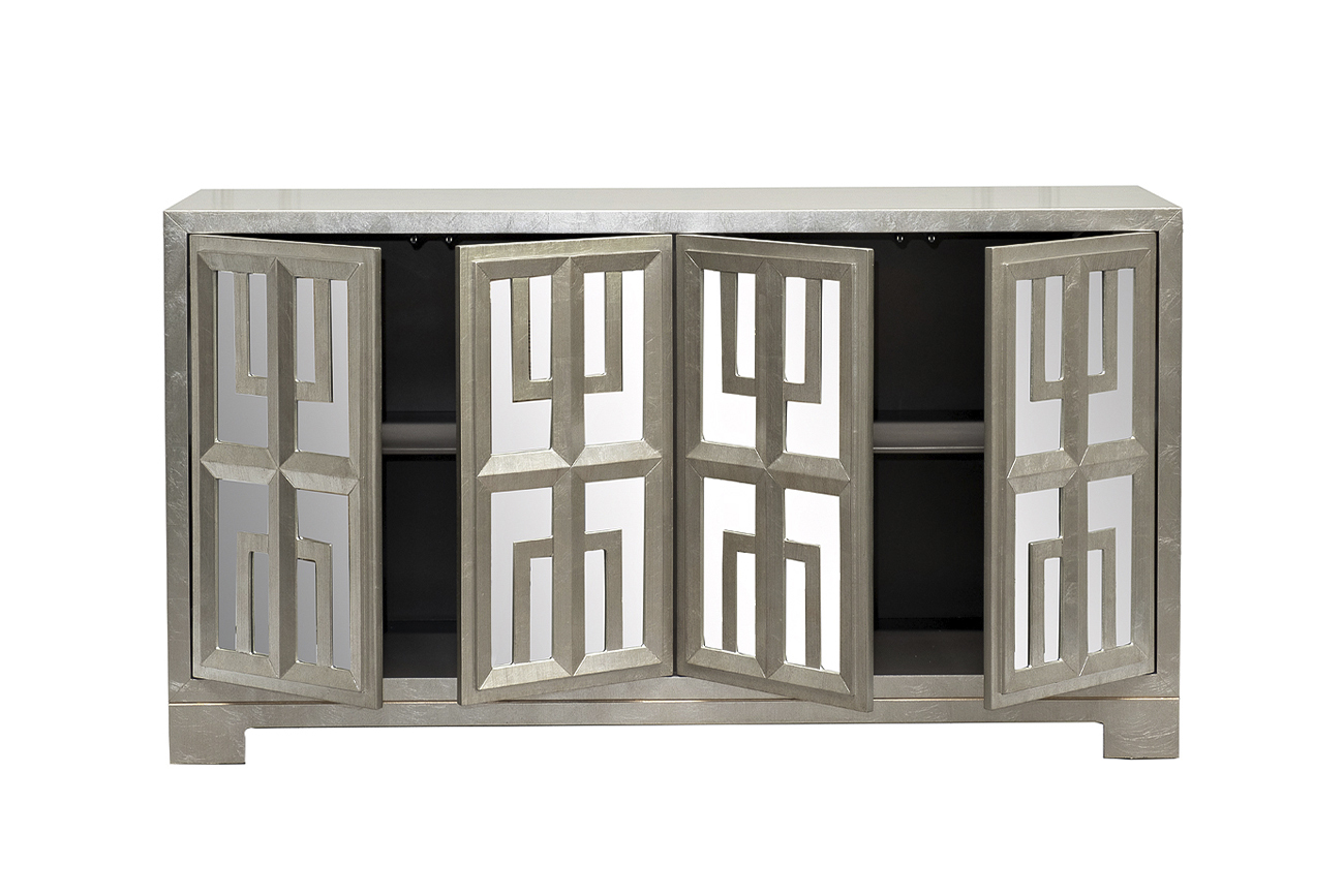 Комод дизайнерский с зеркальным фасадом Garda Decor ART-4477-S1