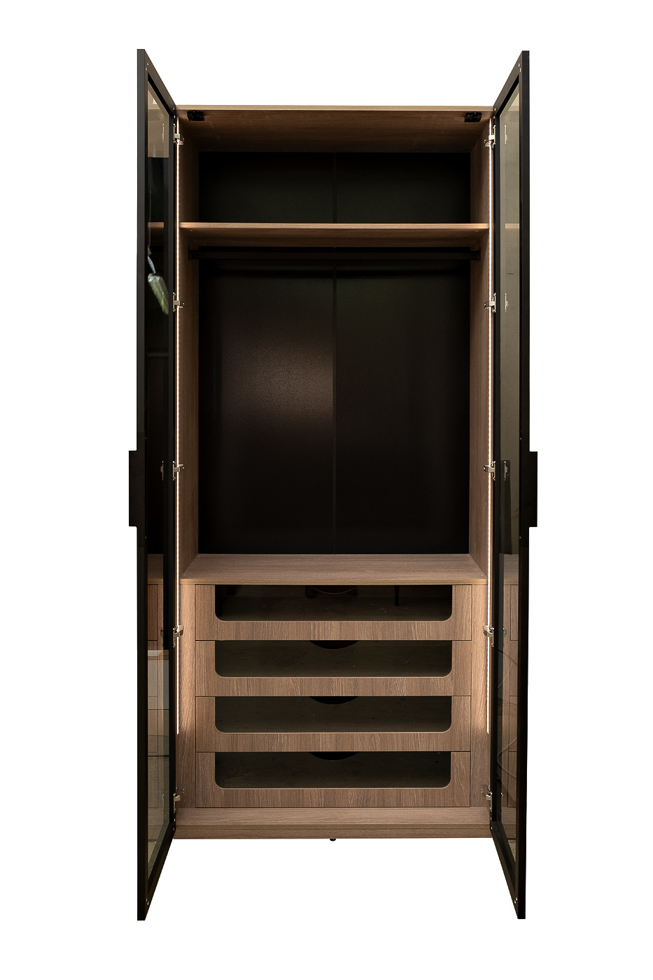 Шкаф двудверный с выдвижными ящиками цвет дуб Garda Decor GD-10012/1-3(тонировка)