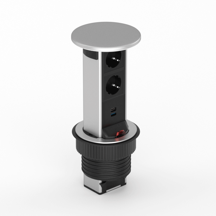 Настольныйстраиваемыйыдвижной розеточный блок Donolux DDSB6V1AL