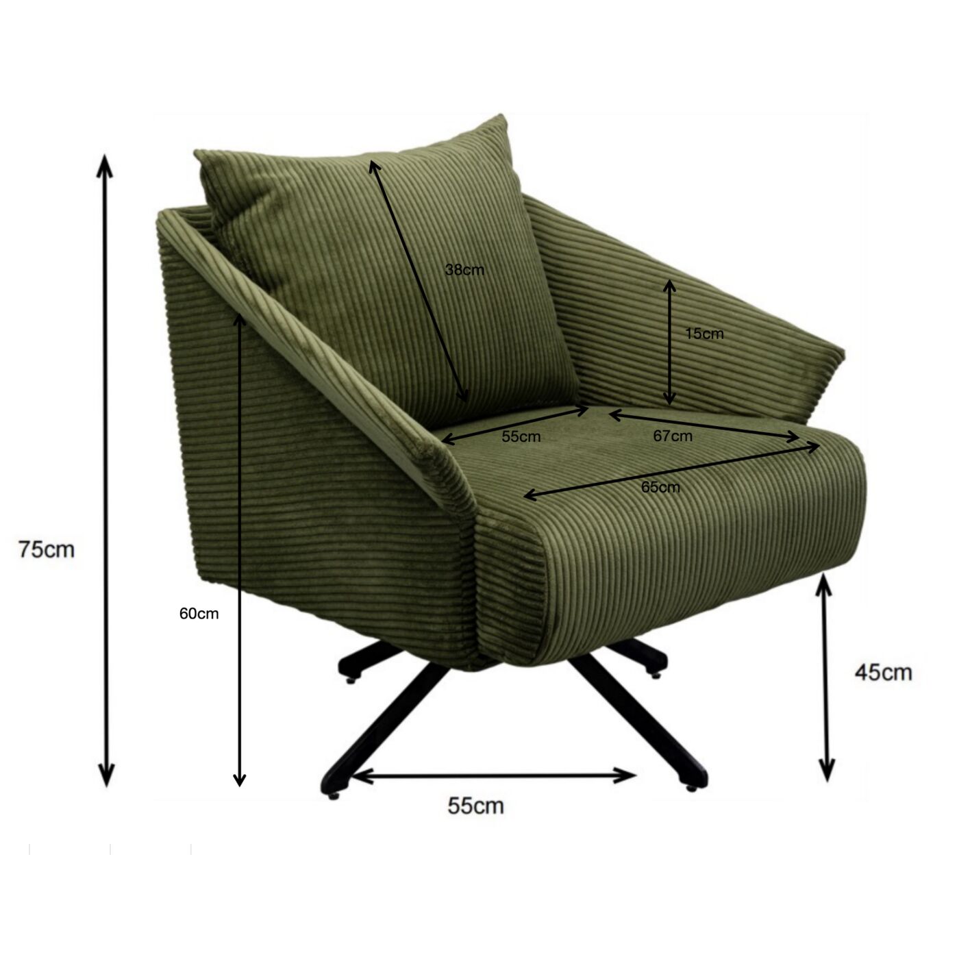 Кресло вращающееся Milo Green KARE 87838