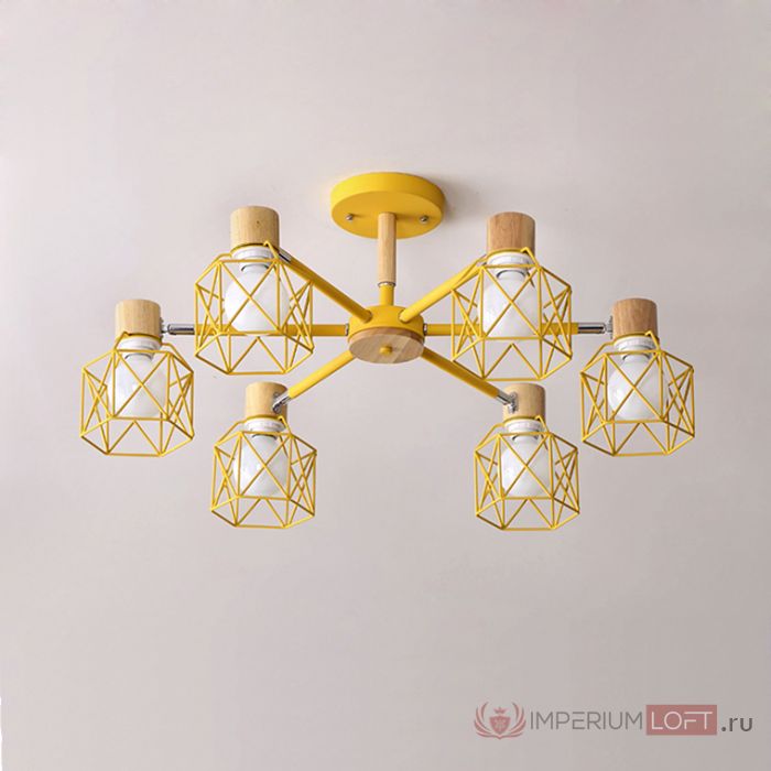 Потолочная люстра CORF B3 Green 5 lamps by ImperiumLoft