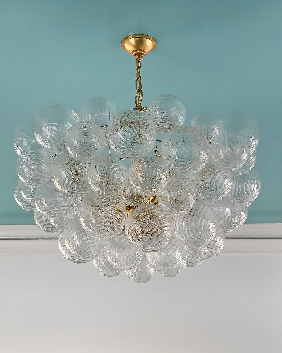 Большая стеклянная люстра Алисия [L] Louvre Home LHLCH420324SWL